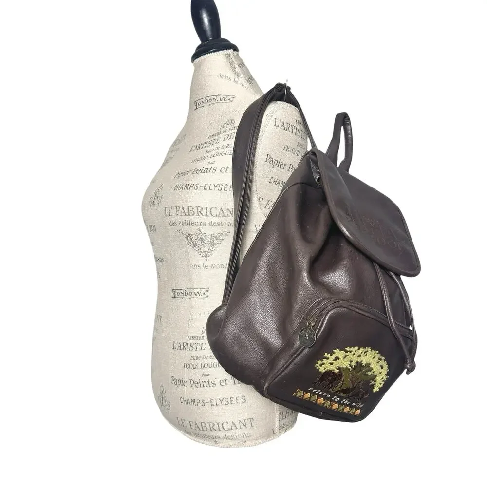 Disney | Women | Vtg 90s-00s Animal Kingdom Tree Of Life Faux Leather Backpack